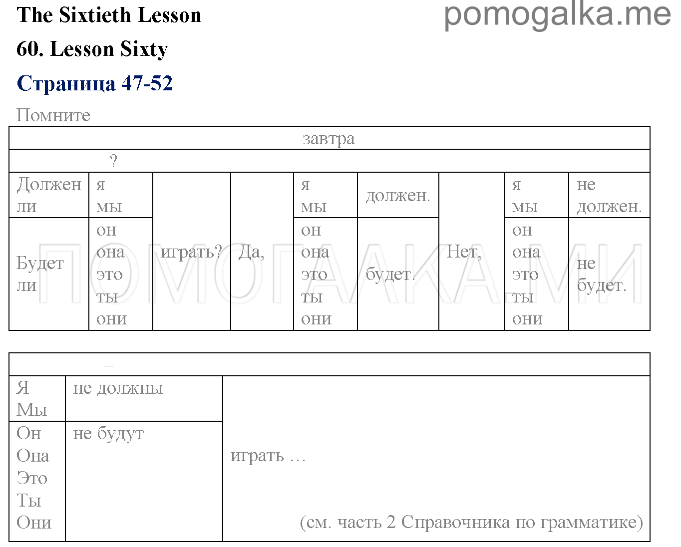 Часть 2. Страница 47-52. Lesson 60. Задания до параграфа — решение 1