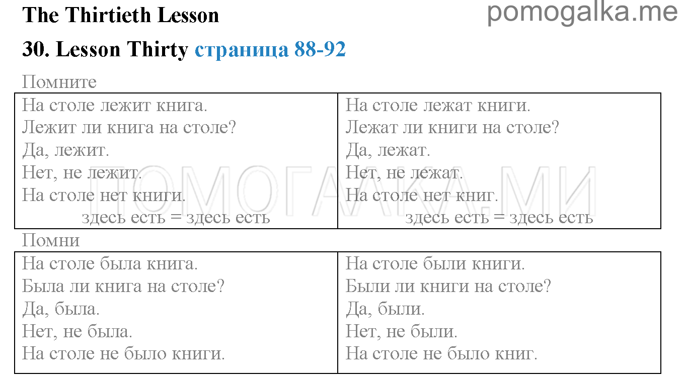 Часть 1. Страница 88-92. Lesson 30. Задания до параграфа — решение 1