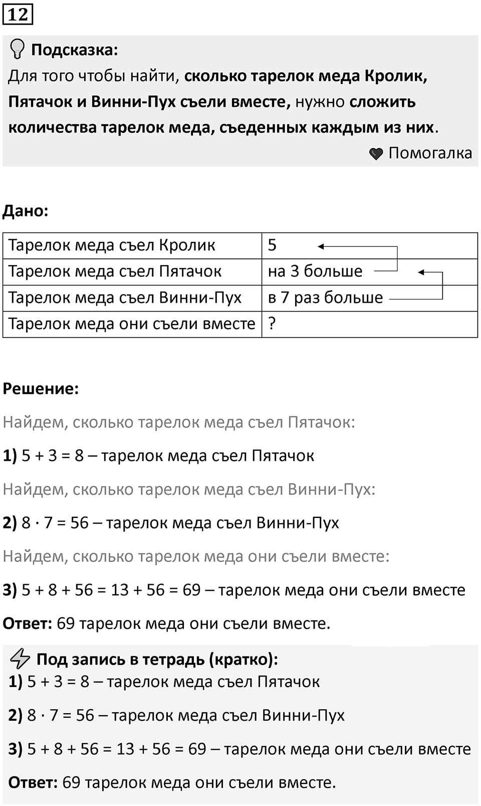 Часть 1 урок 34 номер 12 — решение 1
