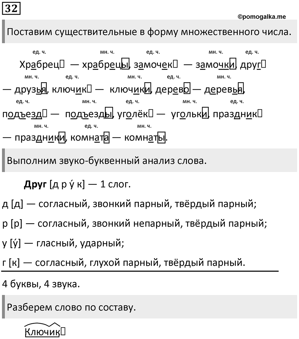 Упражнение №32 — решение 1