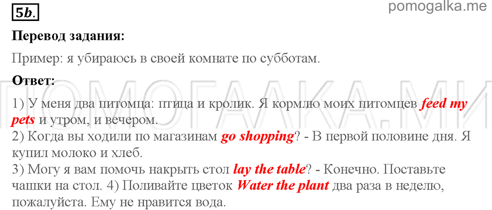 Unit 5. Having a good time with your family. Страница 48-49. Section 2. What do you do to help your family?. Задание №5b — решение 1