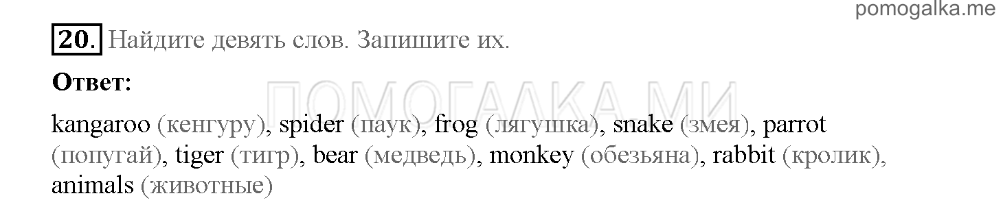 Часть 1. Страница 24-32. 4. In the rain forest. Задание №20 — решение 1