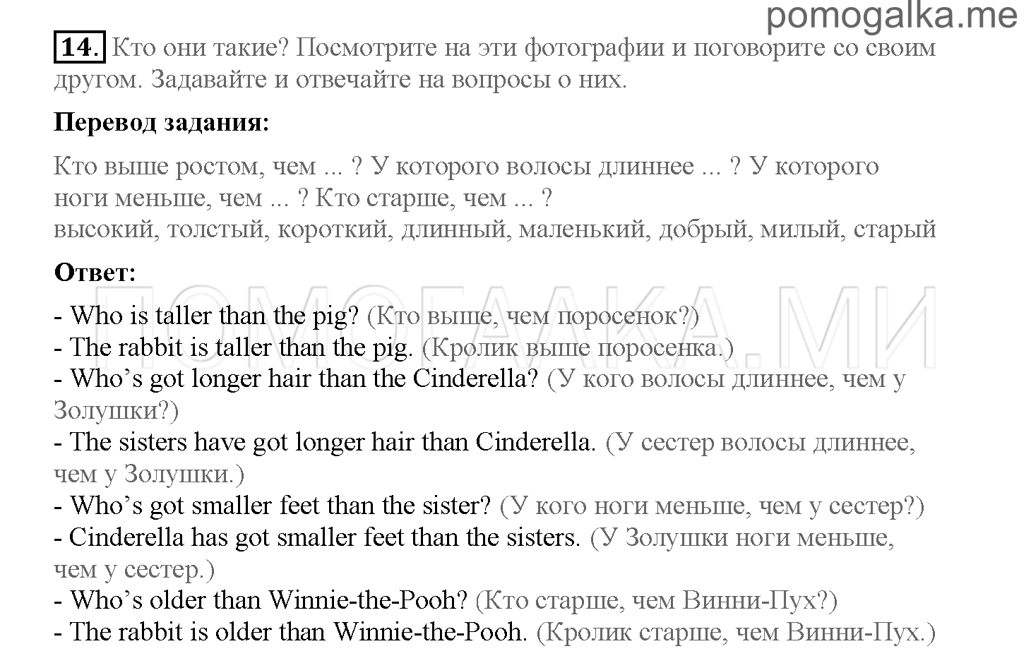 Часть 2. Страница 12-19. 11. The Angel of the Forest. Задание №14 — решение 1