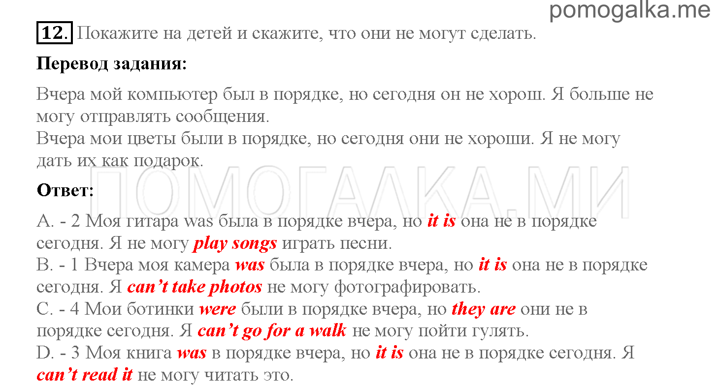 Часть 1. Страница 24-32. 4. In the rain forest. Задание №12 — решение 1