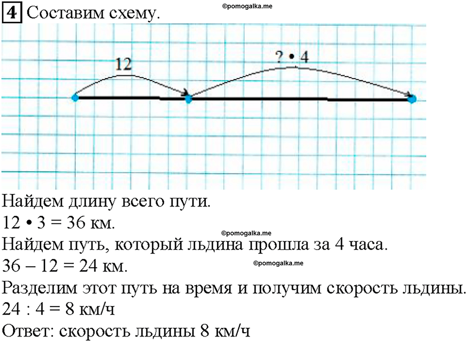 Часть 1. Страница 41. Рисуем схемы, решаем задачи. Номер №4 — решение 1