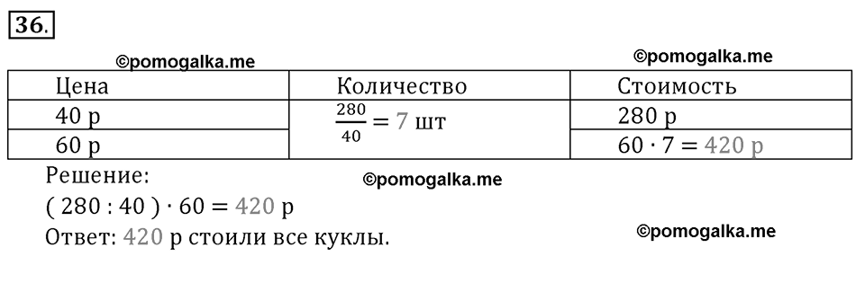 Часть 1. Сложение и вычитание. Номер 36 — решение 1