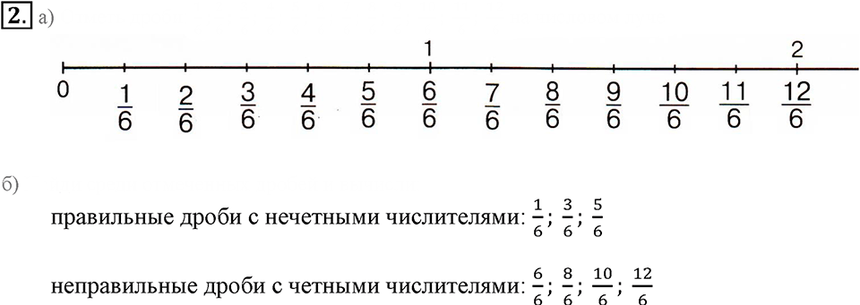 Часть 2. Правильные и неправильные дроби. Урок 7 номер №2 — решение 1