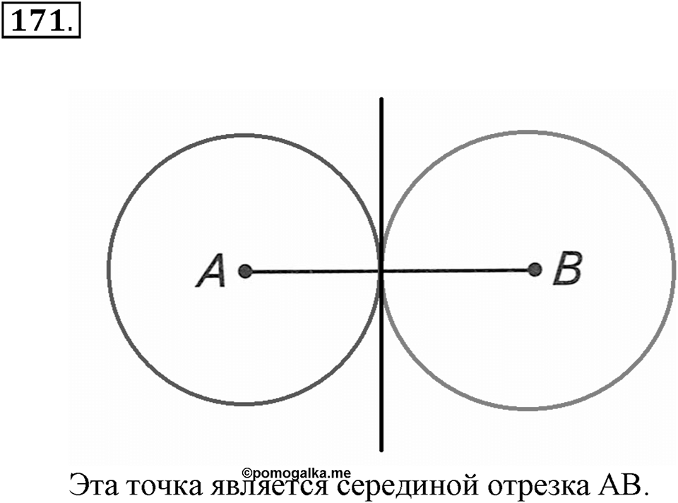 Часть 2. Страница 60-61. Деление отрезка с помощью циркуля и линейки. Номер №171 — решение 1