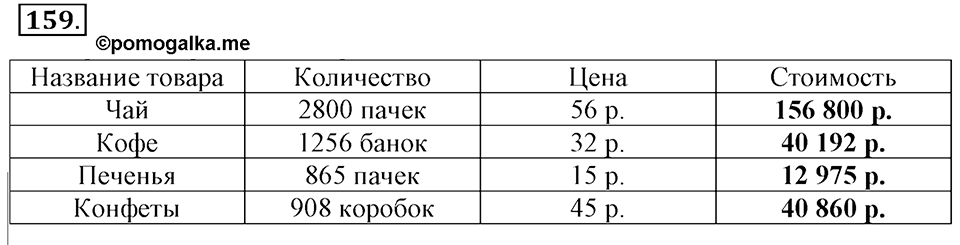 Часть 2. Страница 56-59. Вспомним пройденное. Номер №159 — решение 1