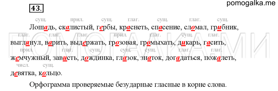 Упражнение №43 — решение 1