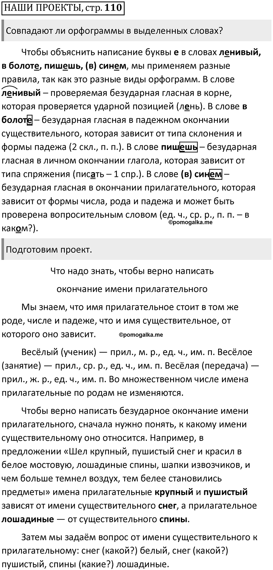 Страница 110, Наши проекты — решение 1
