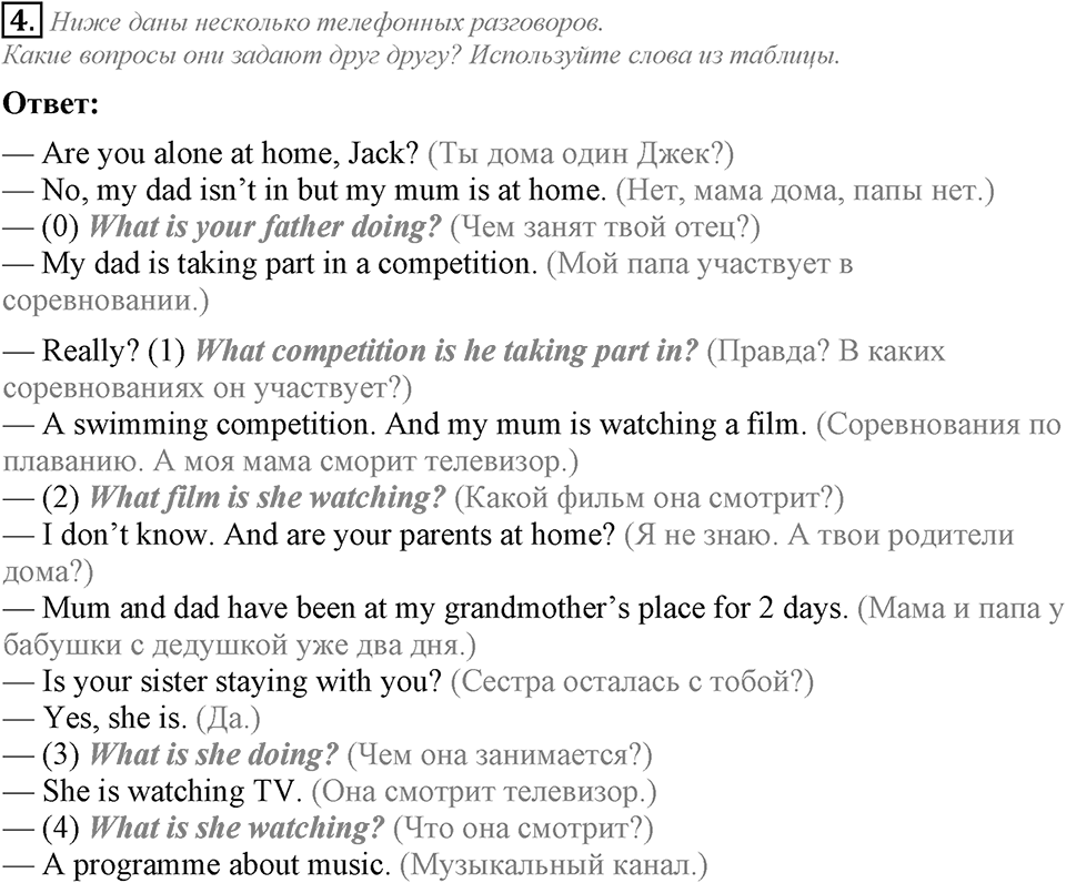 Unit 4. Every day and at weekends. Consolidation задание №4 — решение 1