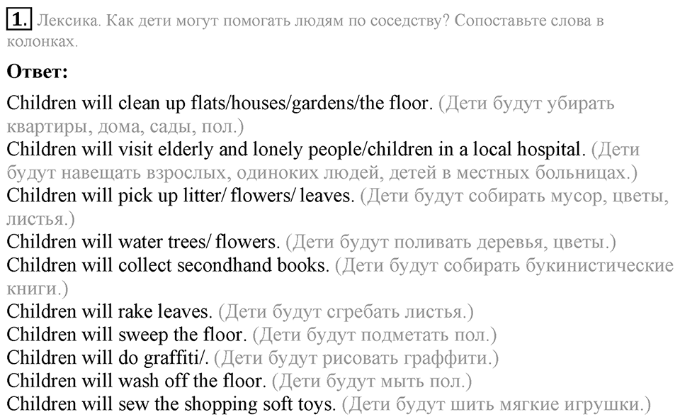 Unit 3. We must help people around. Lesson 1 задание №1 — решение 1