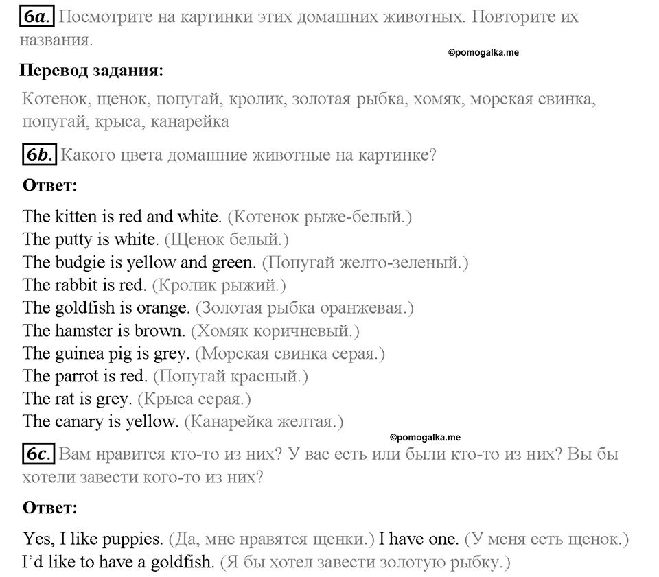 Unit 4. After School. Страница 5-9. Step 1. Задание №6 — решение 1