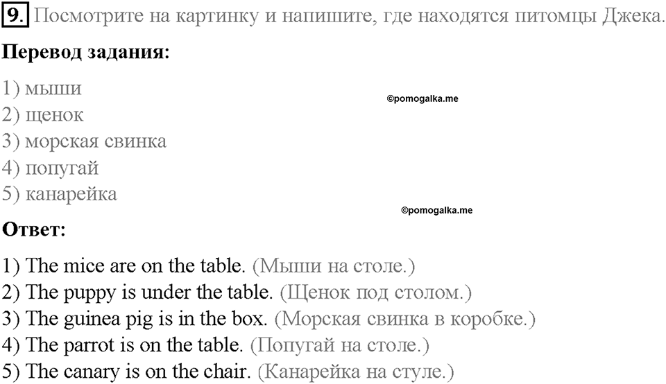 Unit 4. After School. Страница 5-9. Step 1. Задание №9 — решение 1