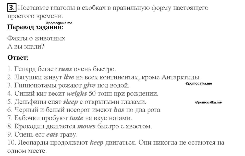 Module 5. Страница 41. 5a. Amazing creatures. Задание №3 — решение 1