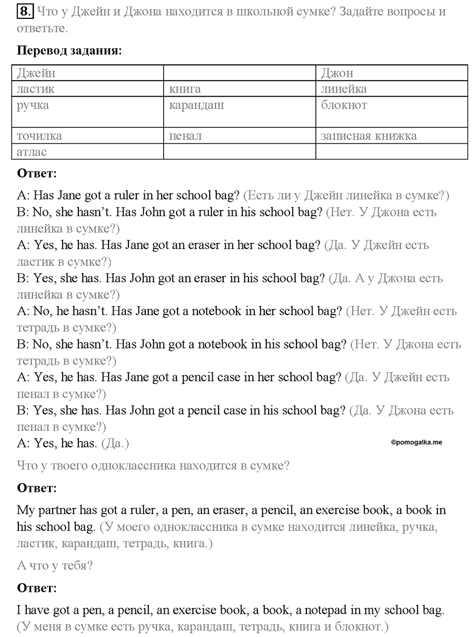 Module 2. That's me!. Страница 36-37. 2a. I'm from. Задание №8 — решение 1