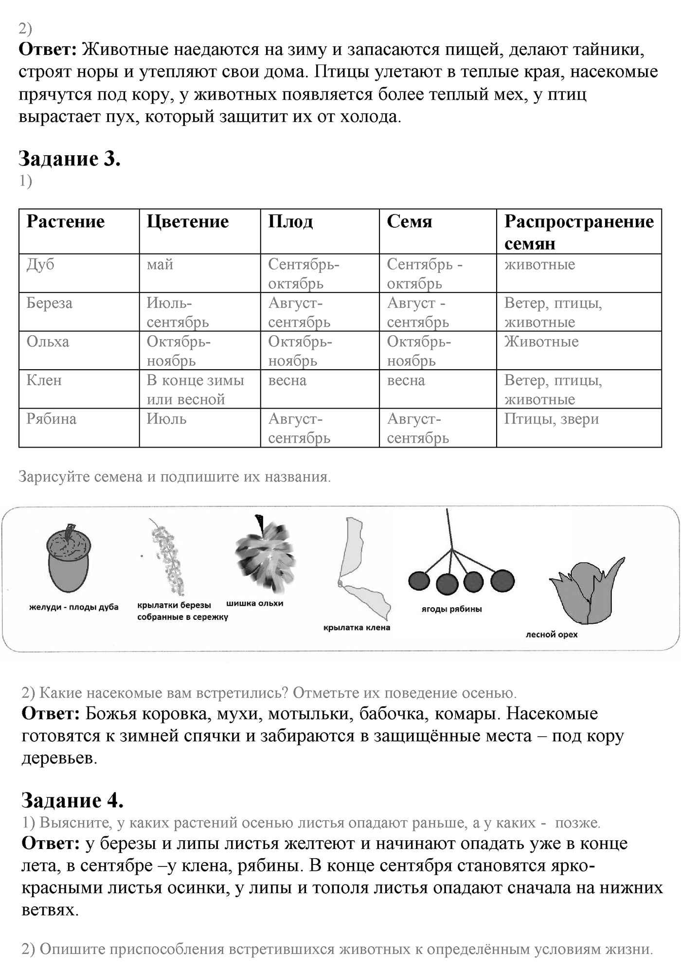 Введение. Биология как наука. Урок 5. Экскурсия "Разнообразие живых организмов. Осенние явления в жизни растений и животных". Страницы 14-17. Отчёт — решение 2
