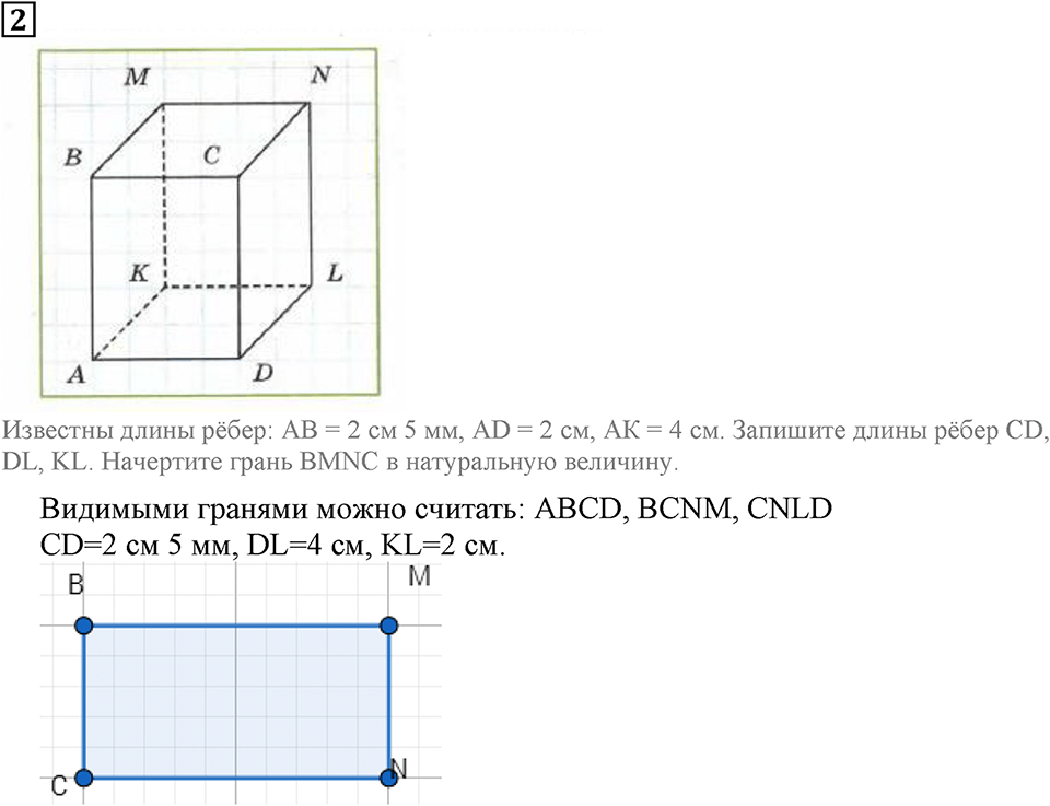 Многогранники. §42. Развёртки. Подведём итоги, задание 2 — решение 1