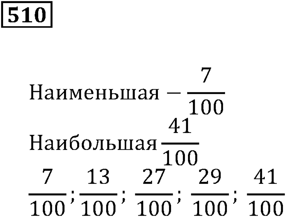Дроби. §31. Сравнение дробей. Номер 510 — решение 1