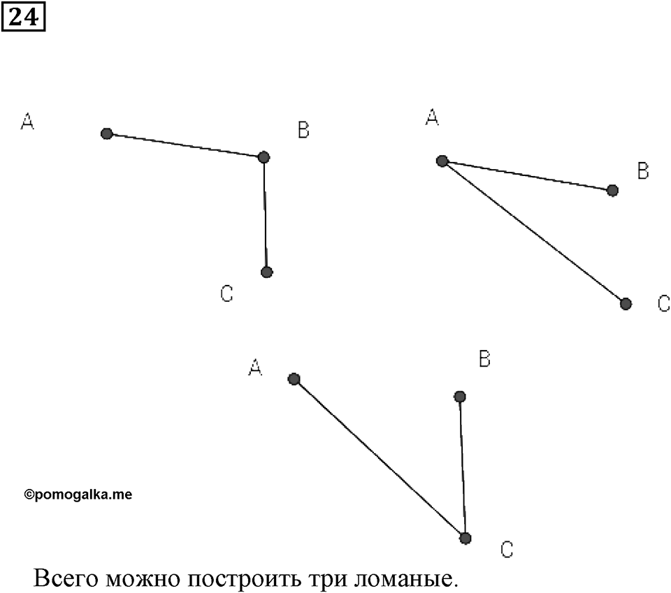 Линии. §2. Прямая. Части прямой. Ломаная. Номер 24 — решение 1