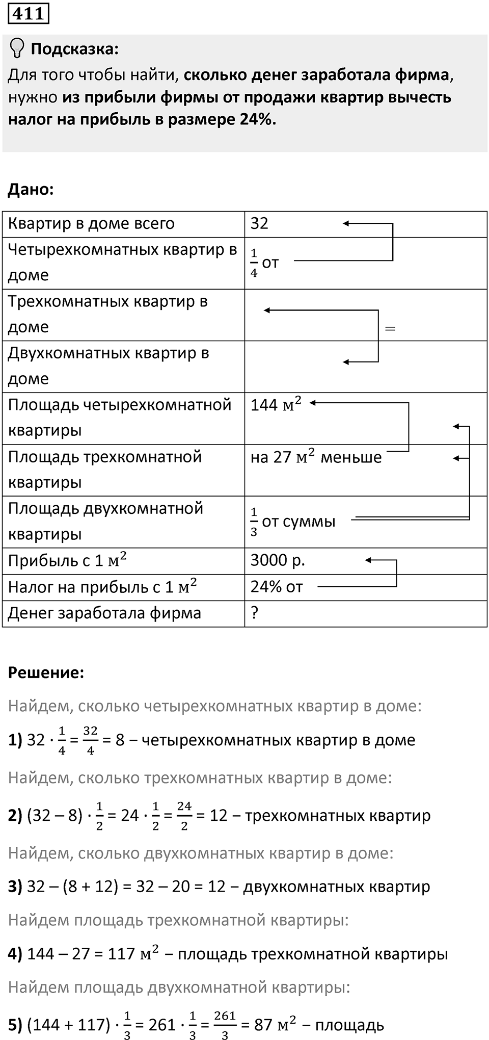 Номер 411 — решение 1