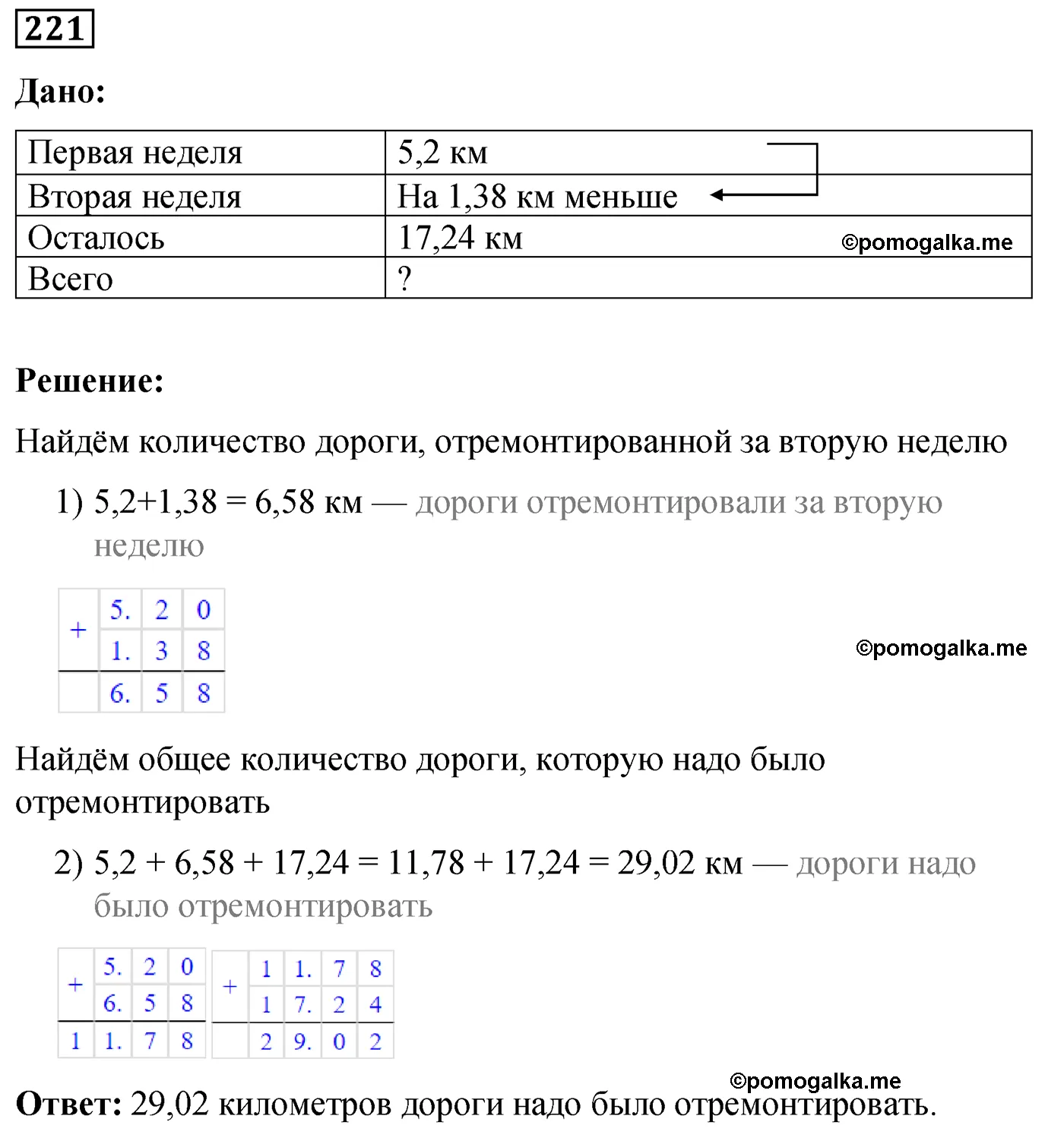 Вариант 1 Номер 221 — решение 1