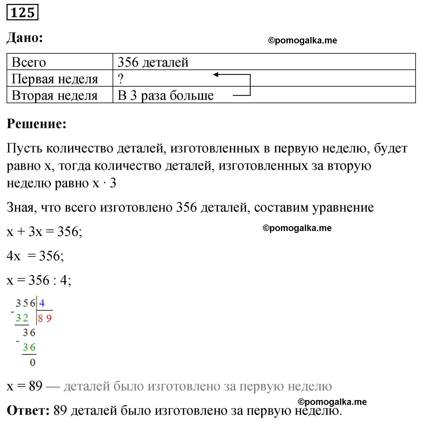 Вариант 1 Номер 125 — решение 1
