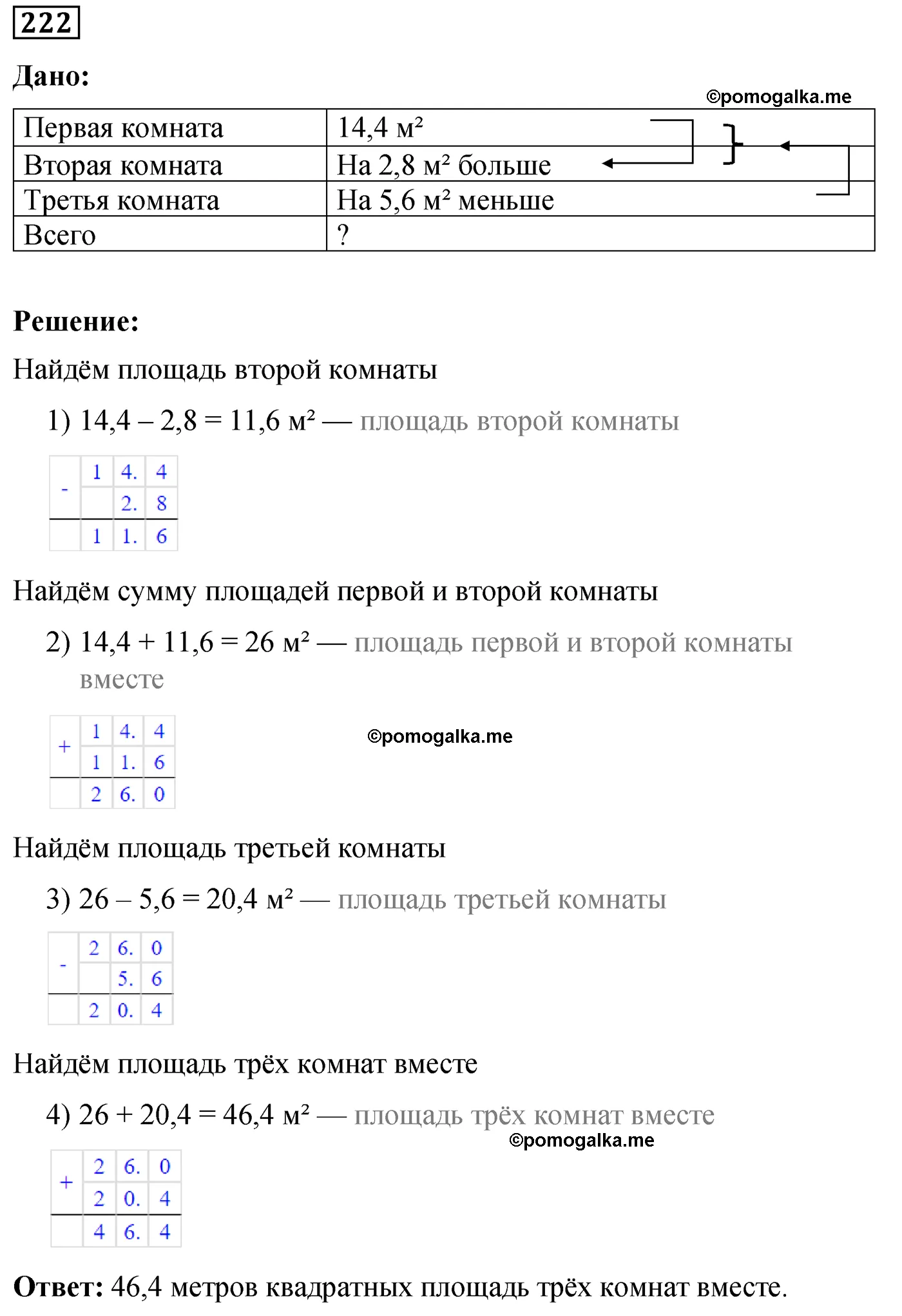 Вариант 1 Номер 222 — решение 1