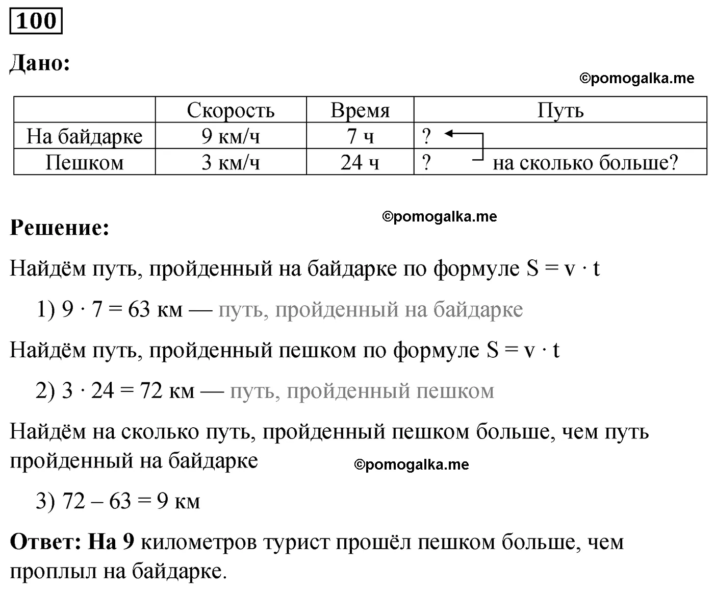 Вариант 1 Номер 100 — решение 1