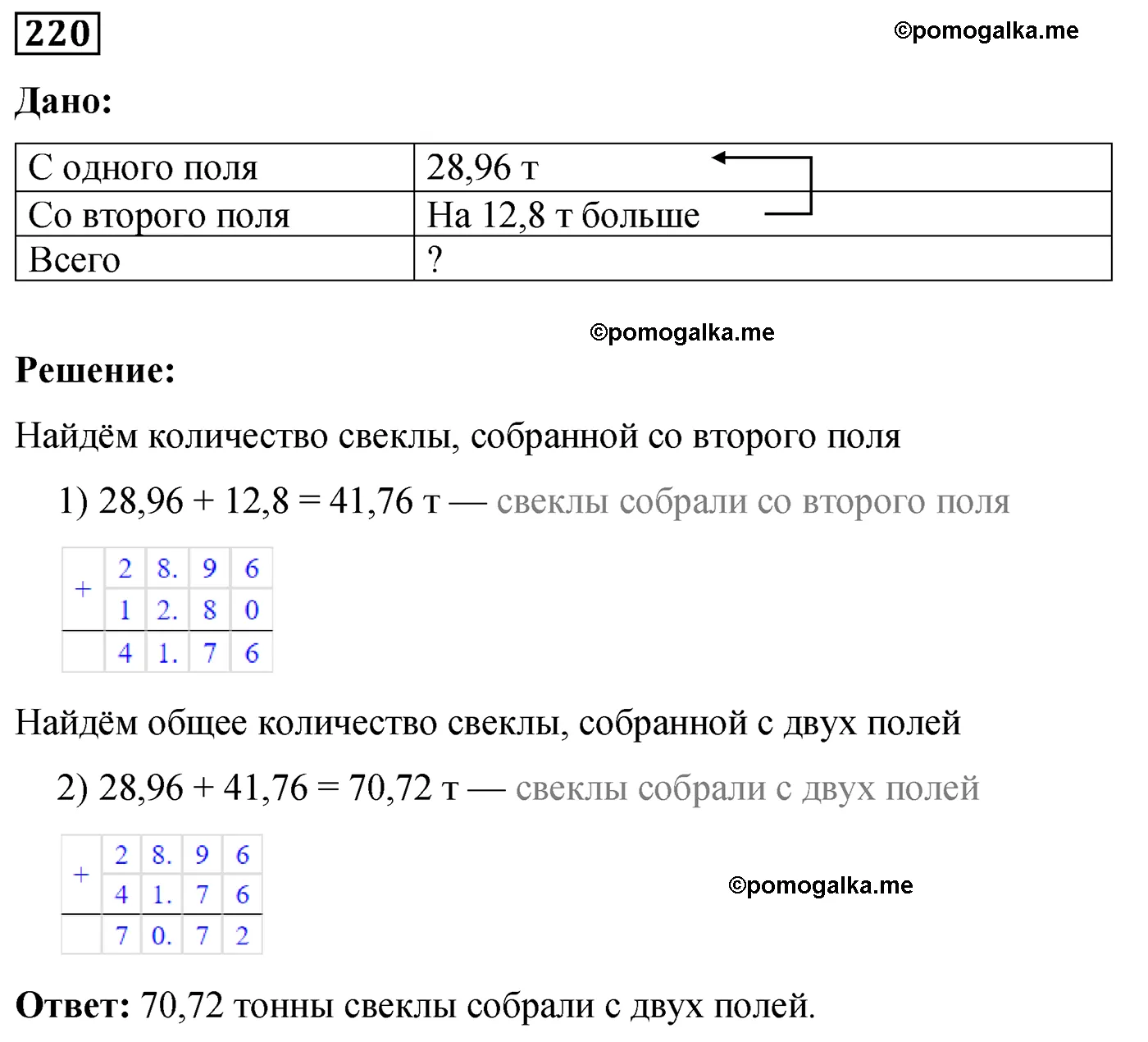 Вариант 1 Номер 220 — решение 1