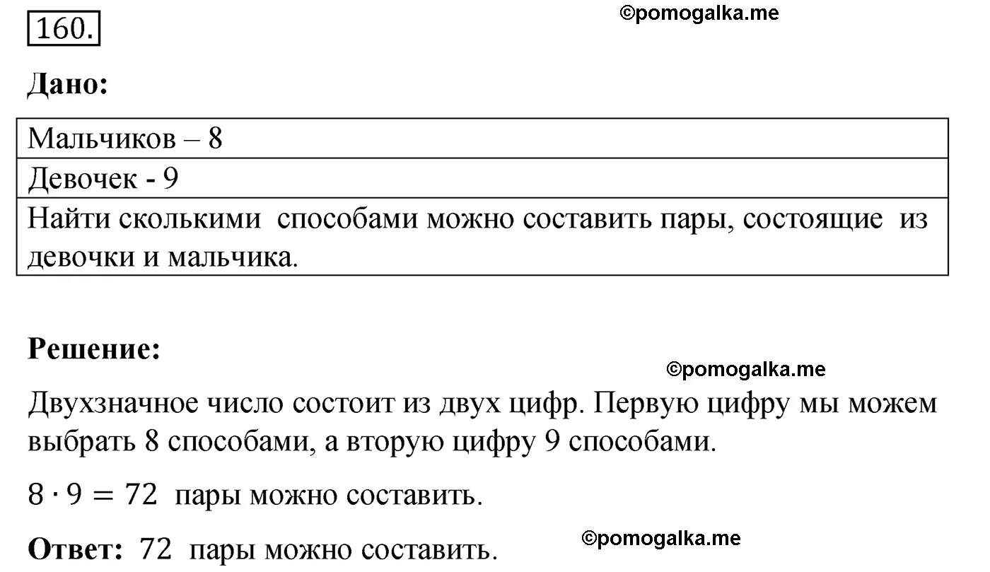 Вариант 4 Номер 160 — решение 1