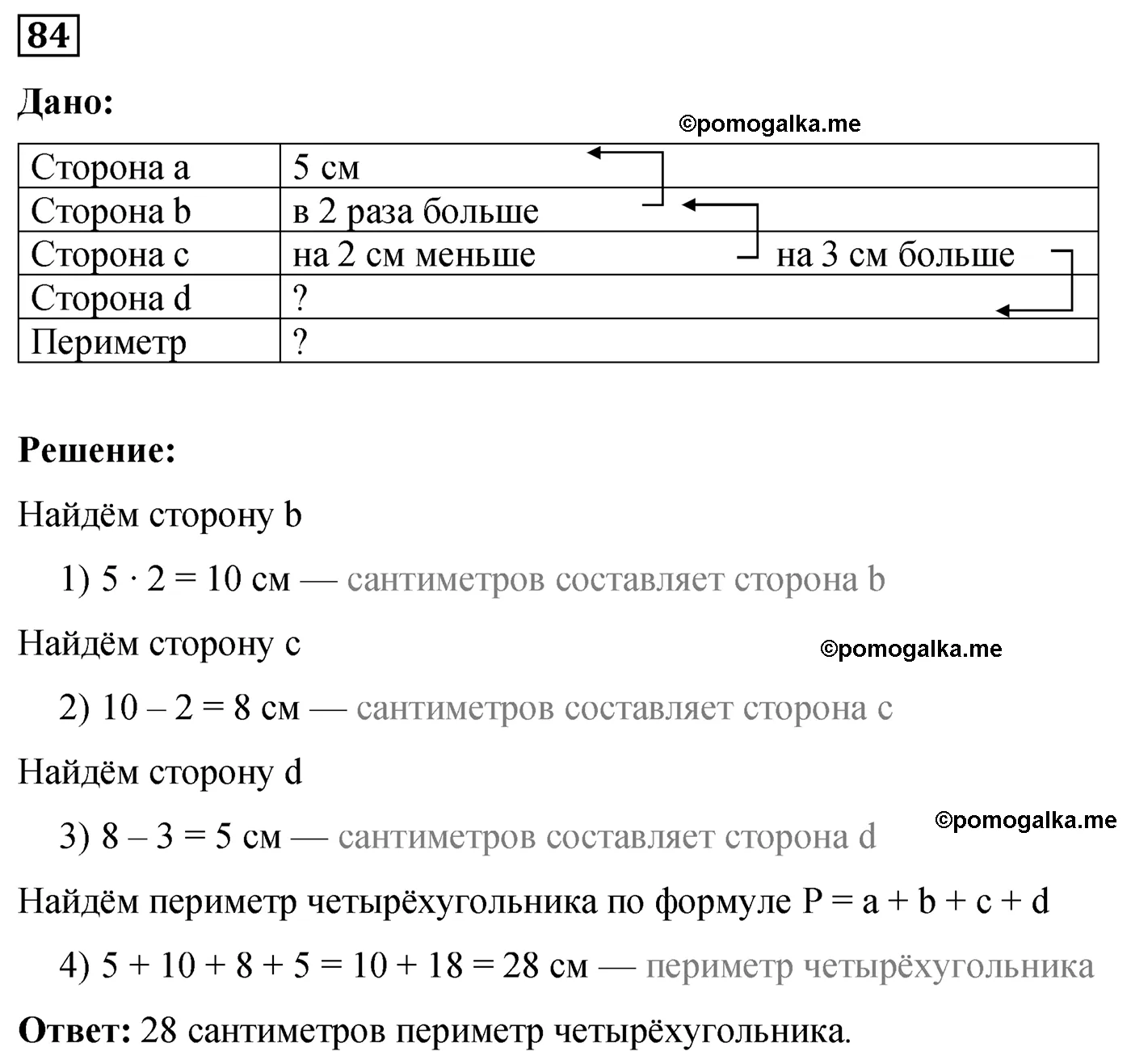Вариант 1 Номер 84 — решение 1