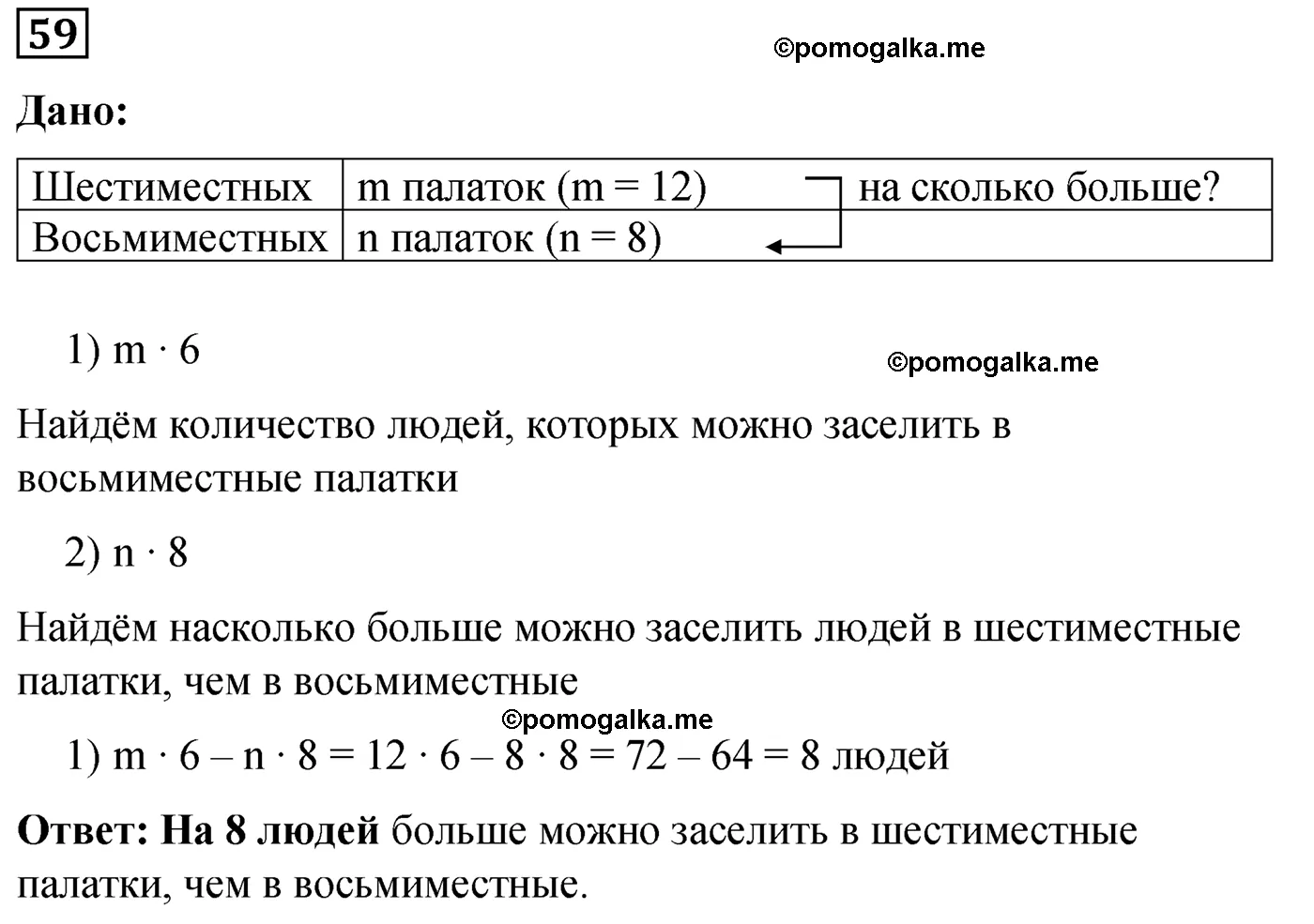 Вариант 1 Номер 59 — решение 1