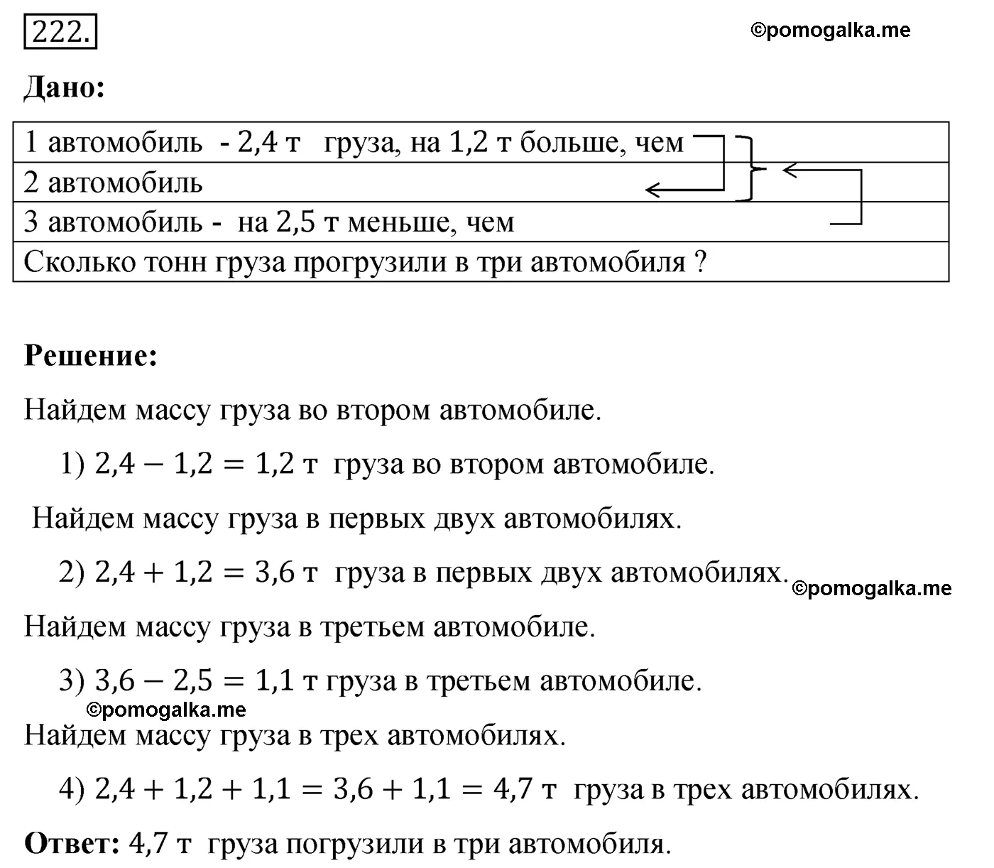 Вариант 4 Номер 222 — решение 1