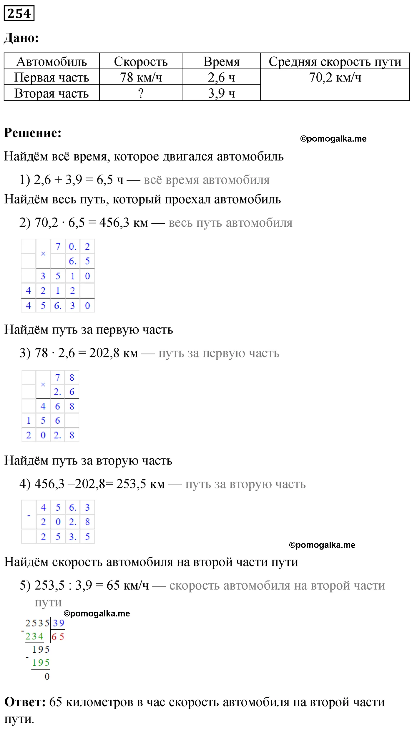 Вариант 1 Номер 254 — решение 1