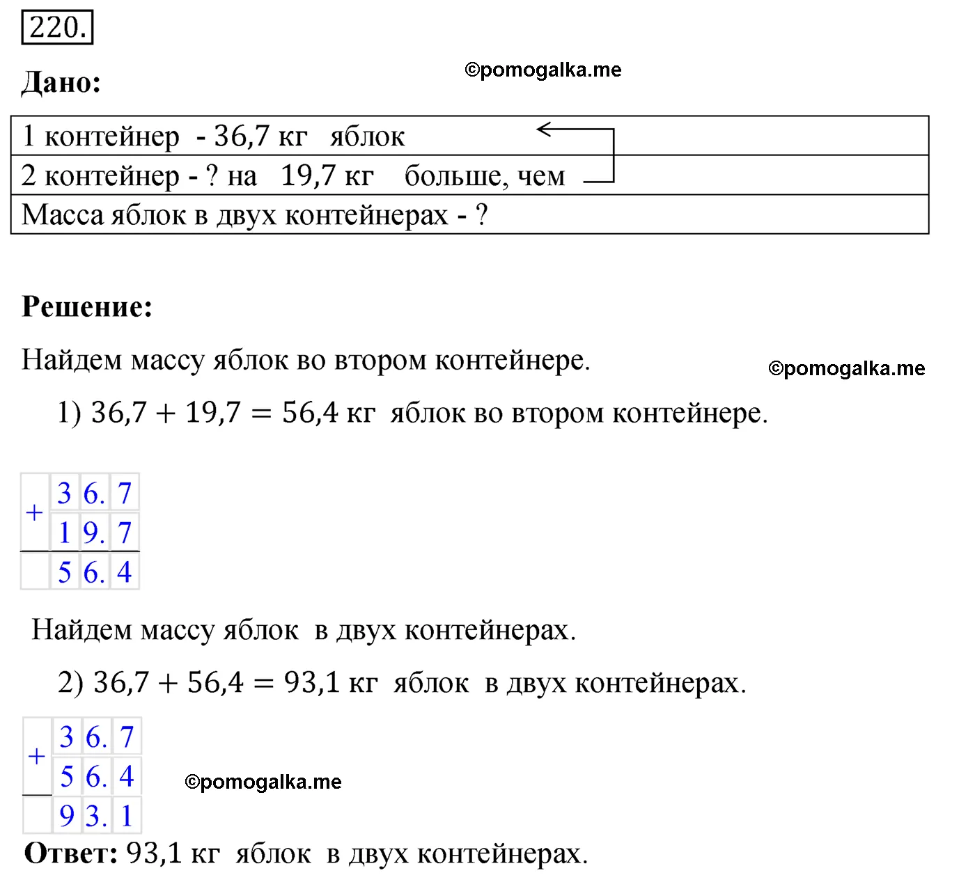 Вариант 4 Номер 220 — решение 1