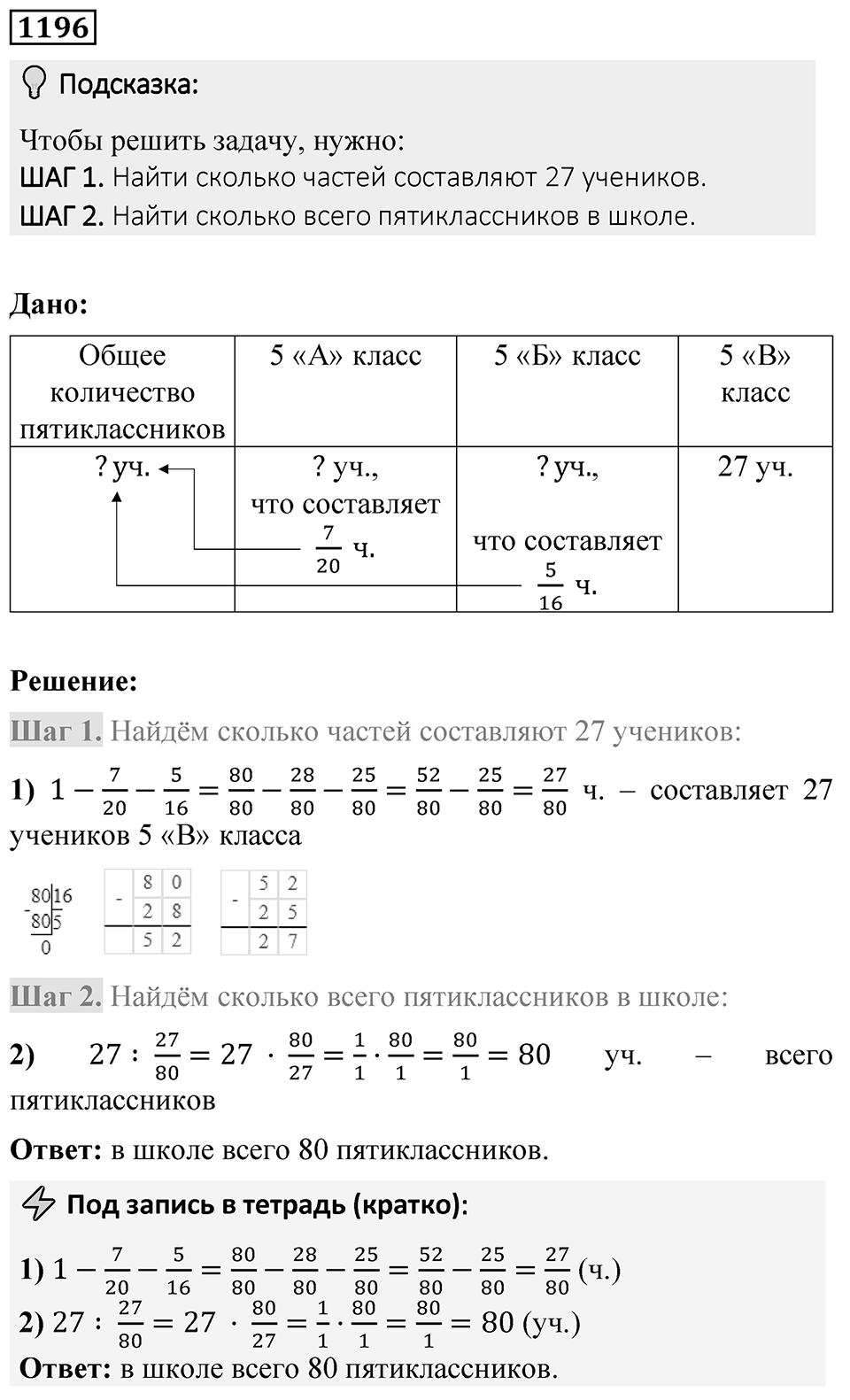 Номер 1196 — решение 1