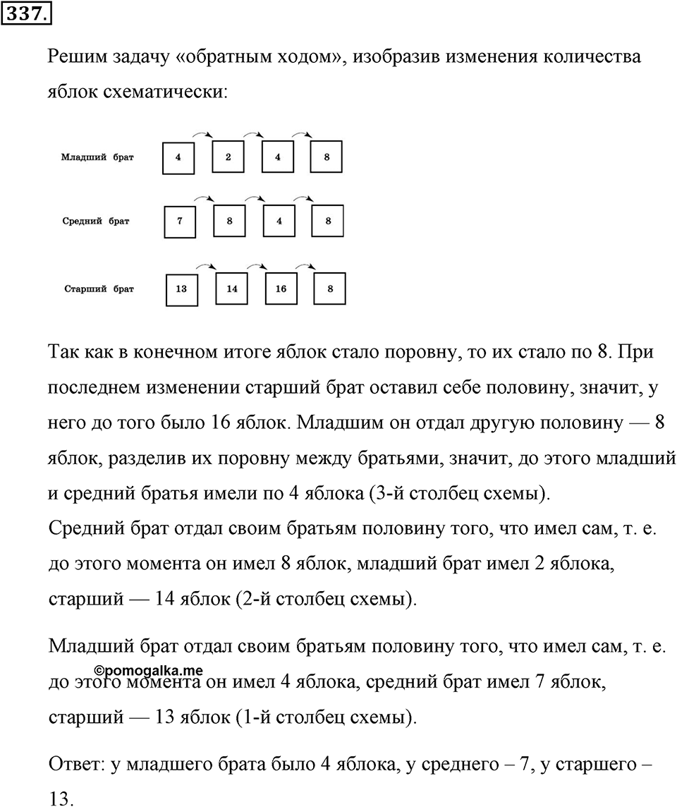 Натуральные числа и нуль. §1.17. Задачи на нахождение двух чисел по их сумме и разности. Номер №337 — решение 1