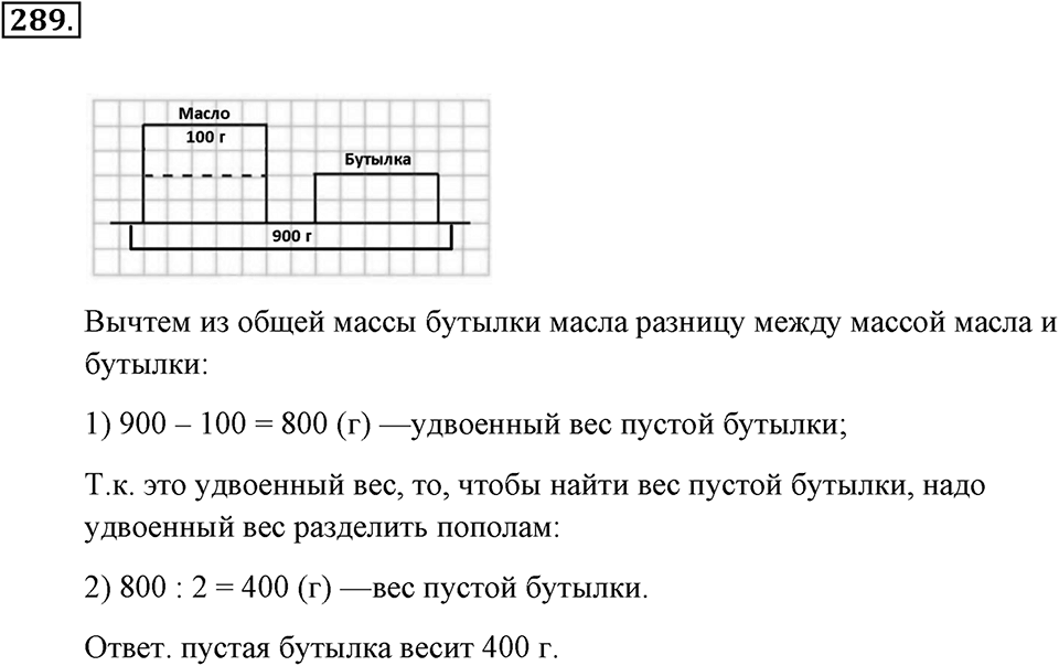 Натуральные числа и нуль. §1.17. Задачи на нахождение двух чисел по их сумме и разности. Номер №289 — решение 1