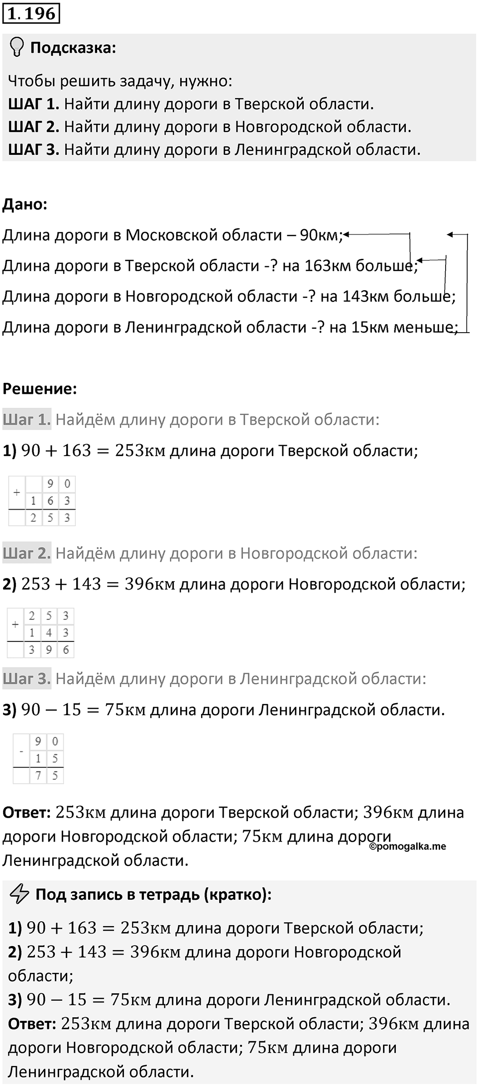 Номер 1.196 — решение 1