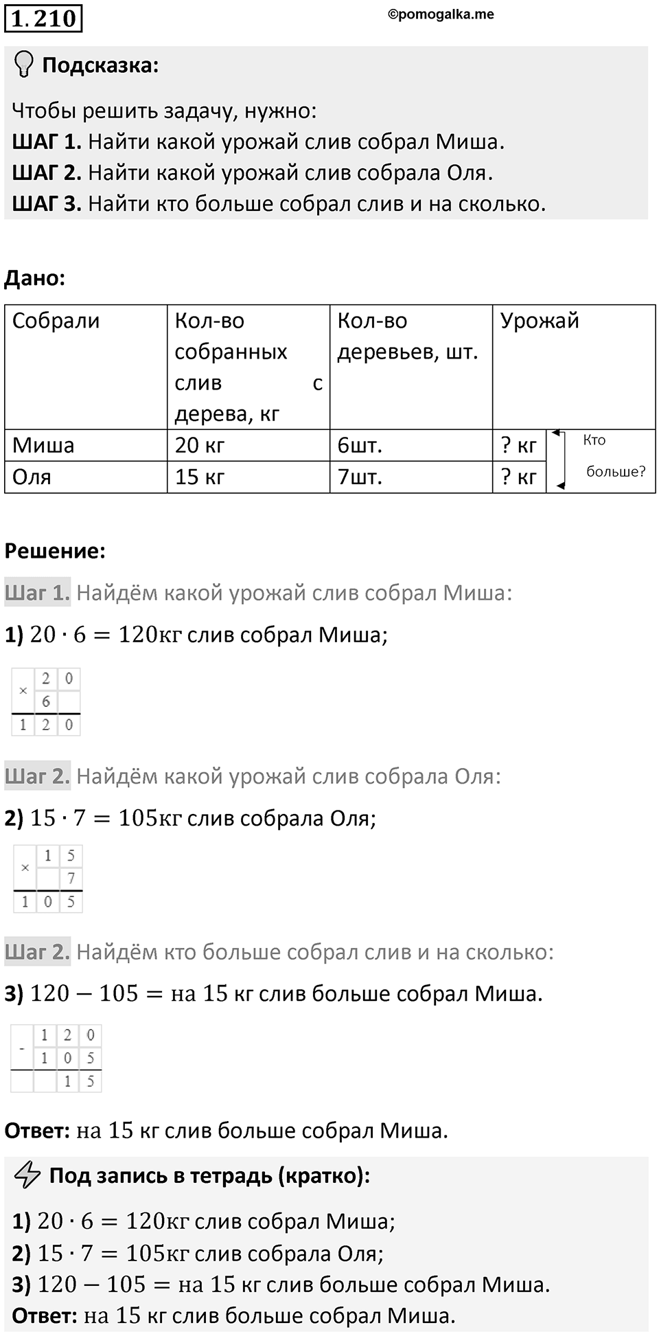 Номер 1.210 — решение 1