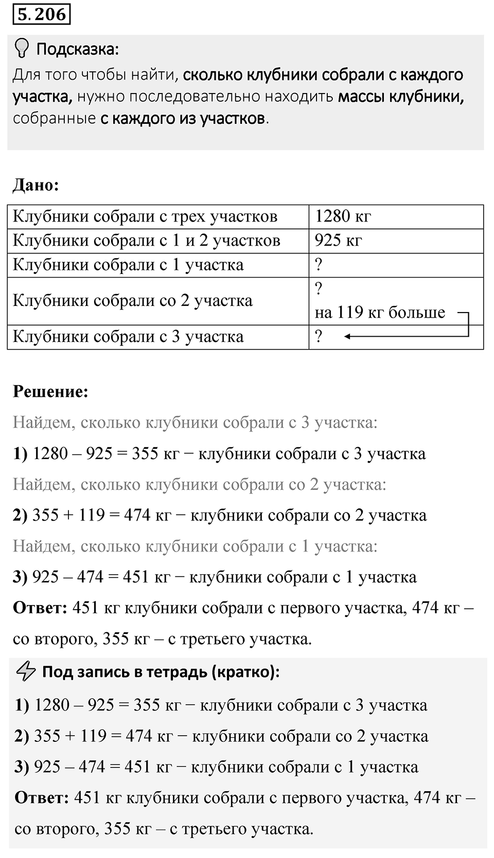 Номер 5.206 — решение 1