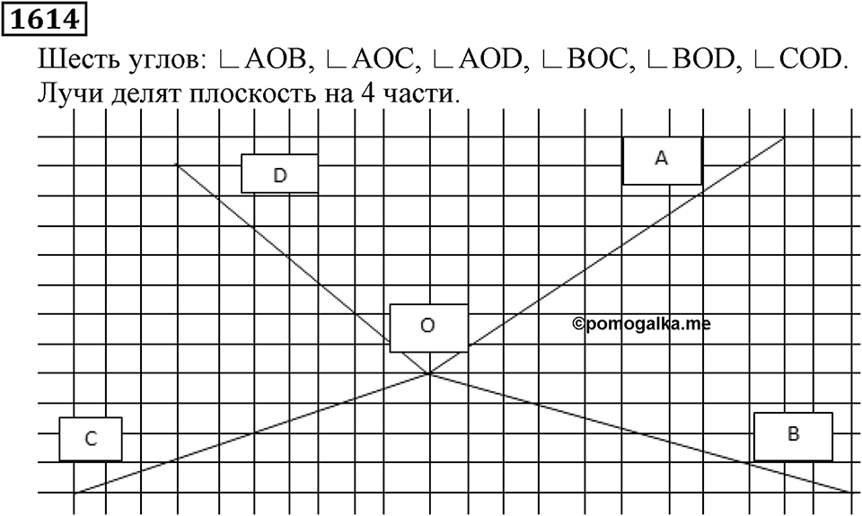Дробные числа. §8.41 Угол. Прямой и развернутый угол. Номер №1614 — решение 1