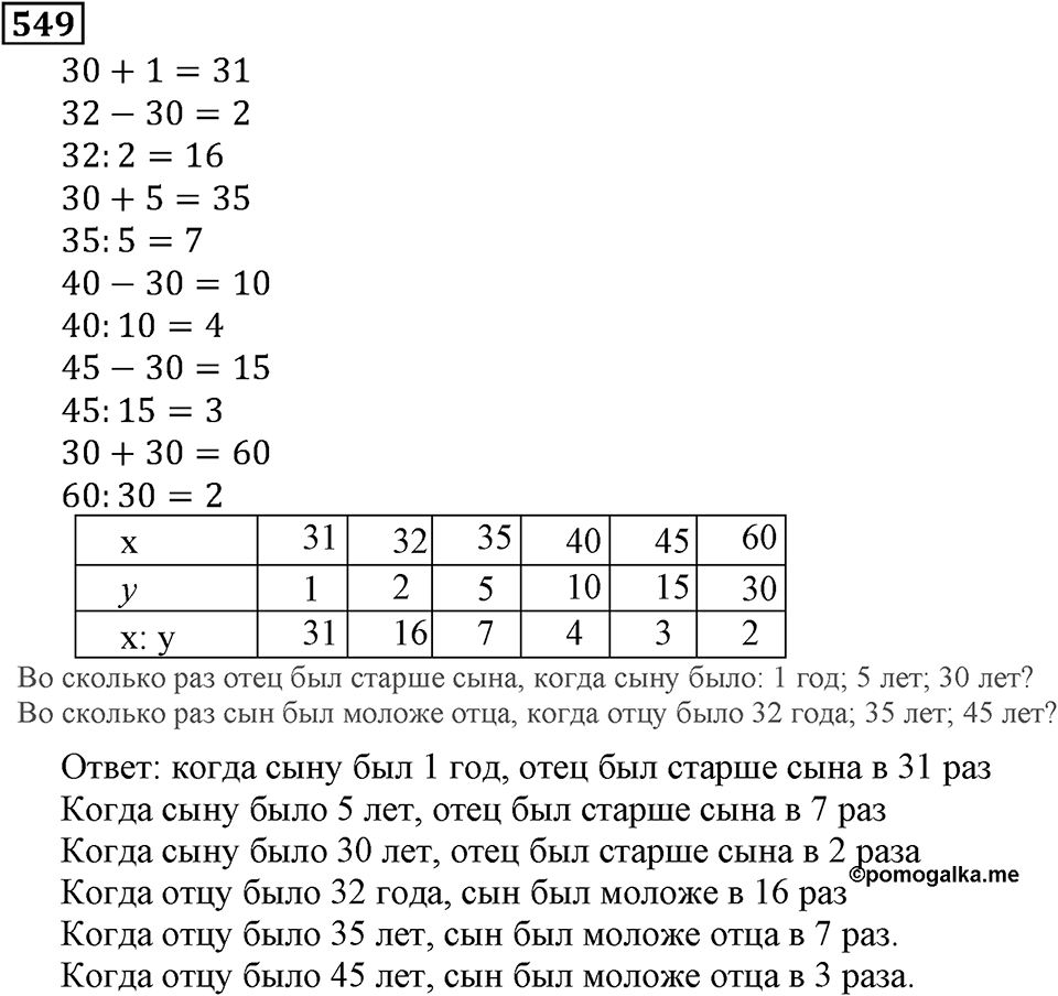 Натуральные числа. §3.13 Деление с остатком. Номер №549 — решение 1
