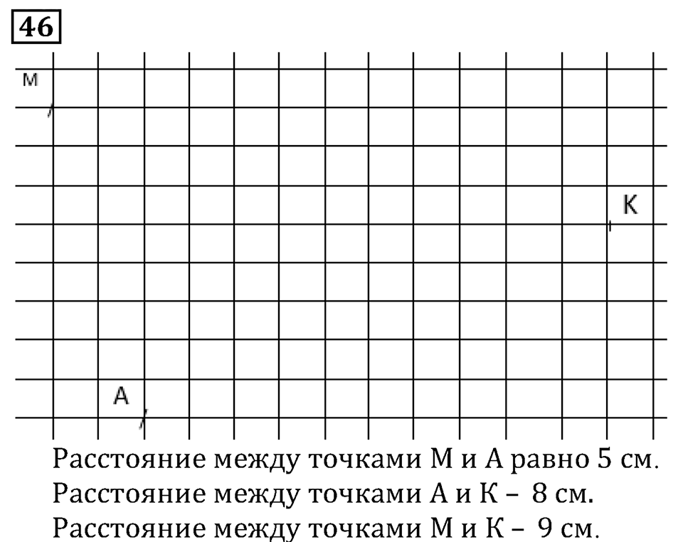 Натуральные числа. §1.2 Отрезок. Длина отрезка. Треугольник. Номер №46 — решение 1