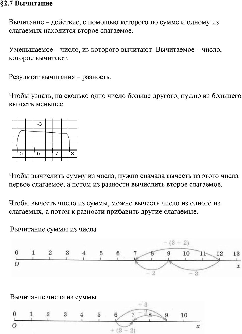 Натуральные числа. §2.7 Вычитание. Вопросы к §2.7 — решение 1