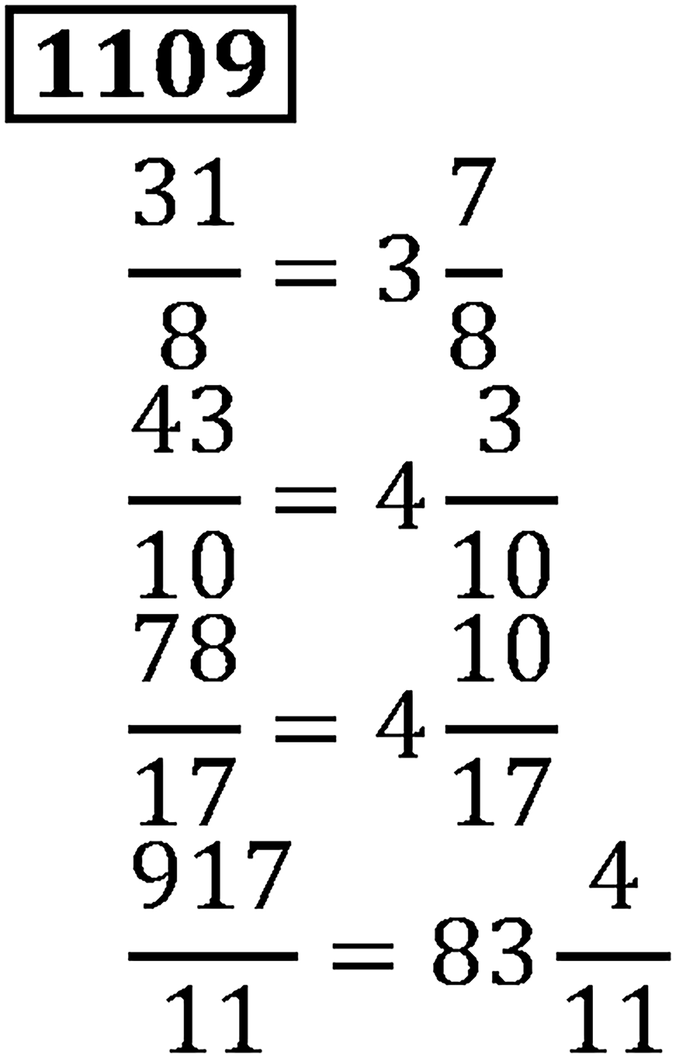 Дробные числа. §5.28 Смешанные числа. Номер №1109 — решение 1