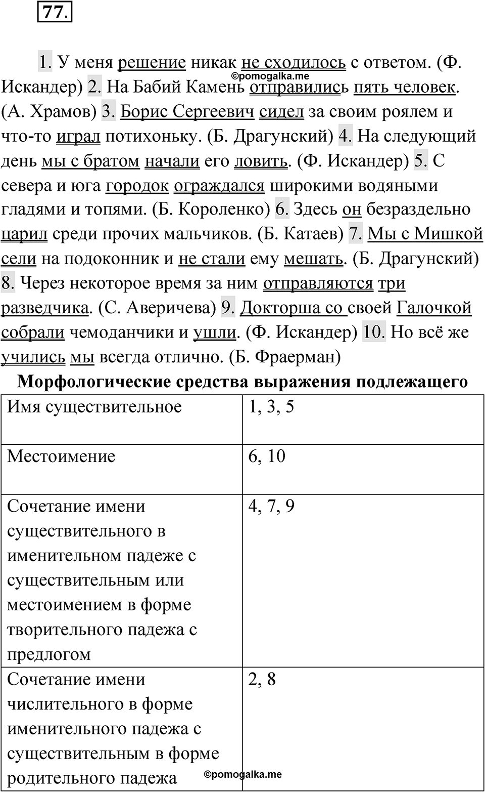 Упражнение 77 — решение 1