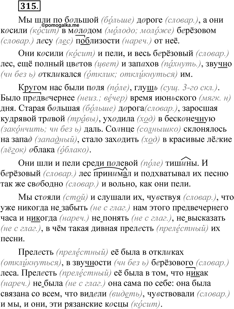 Упражнение 315 — решение 1